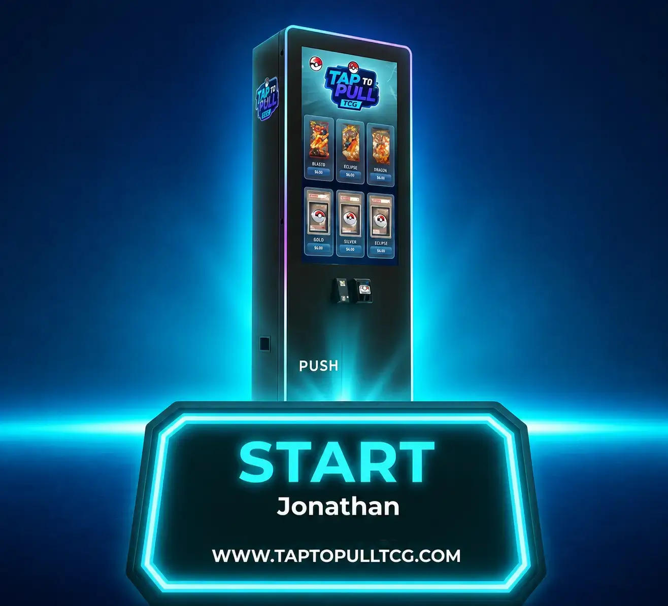 Trading card vending machine for retail stores and TCG card packs
